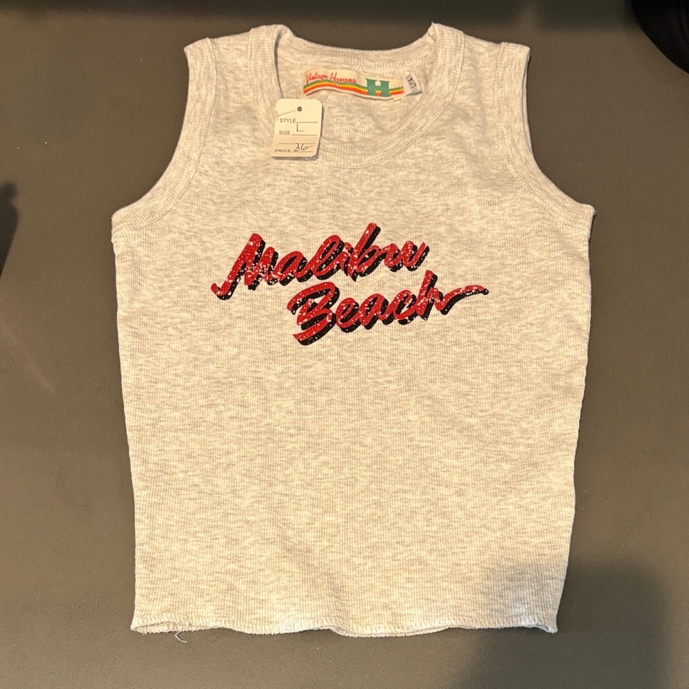 Vintage Havana Malibu Beach Kids Sleeveless Top - Gray size large/14